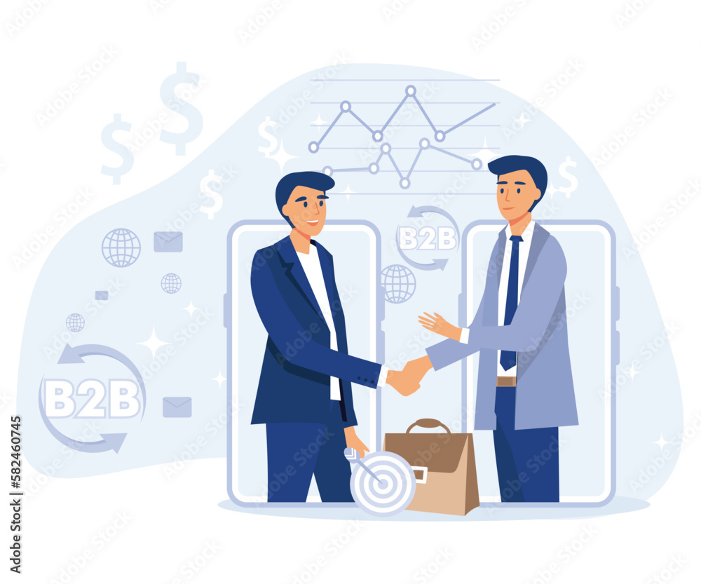B2B : Business to business concept. Successful business collaboration. flat vector modern illustration B2B : Business to business concept. Successful business collaboration. flat vector modern illustration