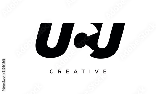 UCU letters negative space logo design. creative typography monogram vector 