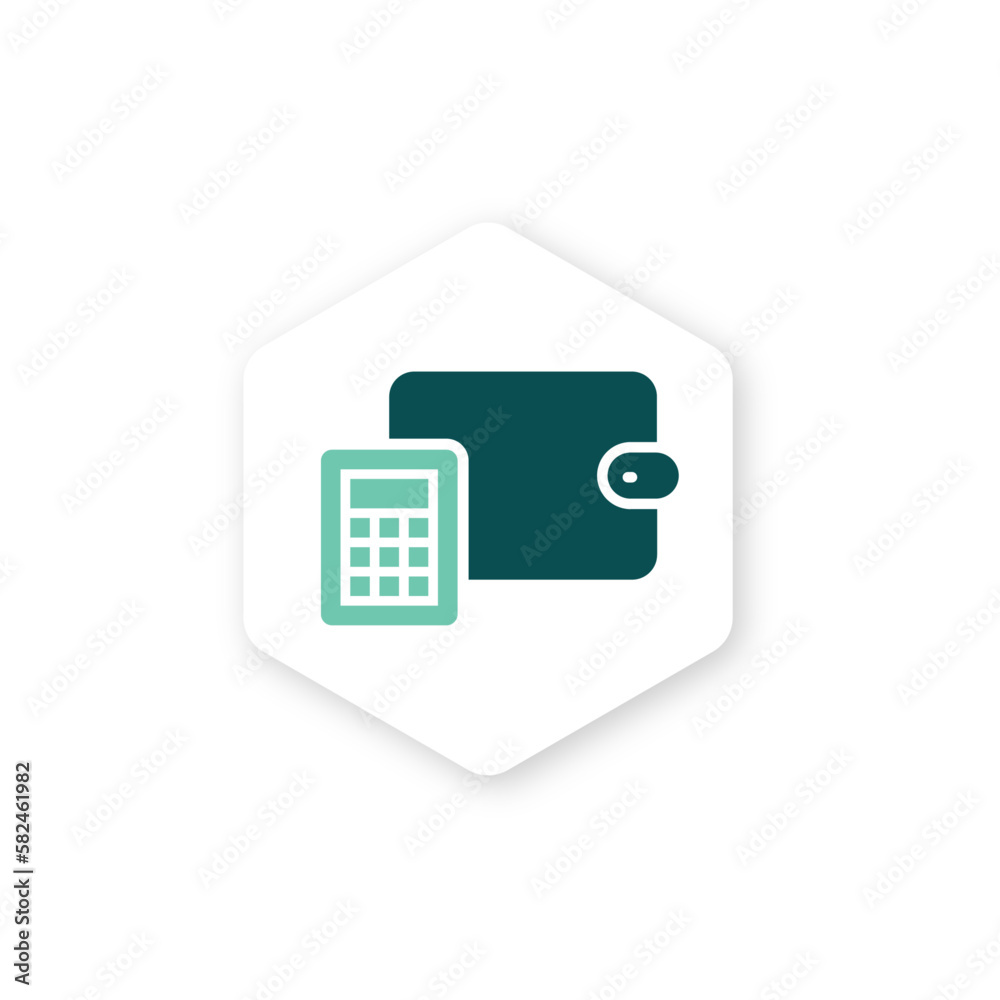 Wallet and Calculator Icon. Personal Finance Management icon. Wallet and Calculator Icon. Personal Finance Management icon.