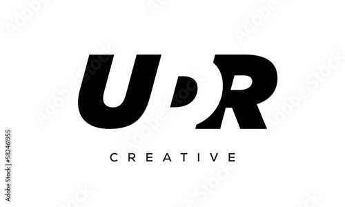 UDR letters negative space logo design. creative typography monogram vector	