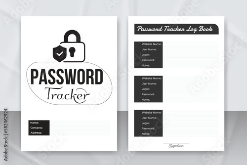 Password tracker and website information notebook KDP interior. Password tracker journal KDP interior. Website password tracker logbook interior template
