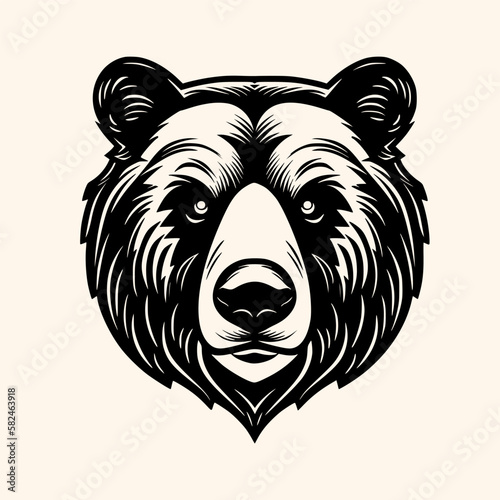 Bear vector for logo or icon, drawing Elegant minimalist style,abstract style Illustration
