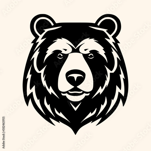 Bear vector for logo or icon, drawing Elegant minimalist style,abstract style Illustration
