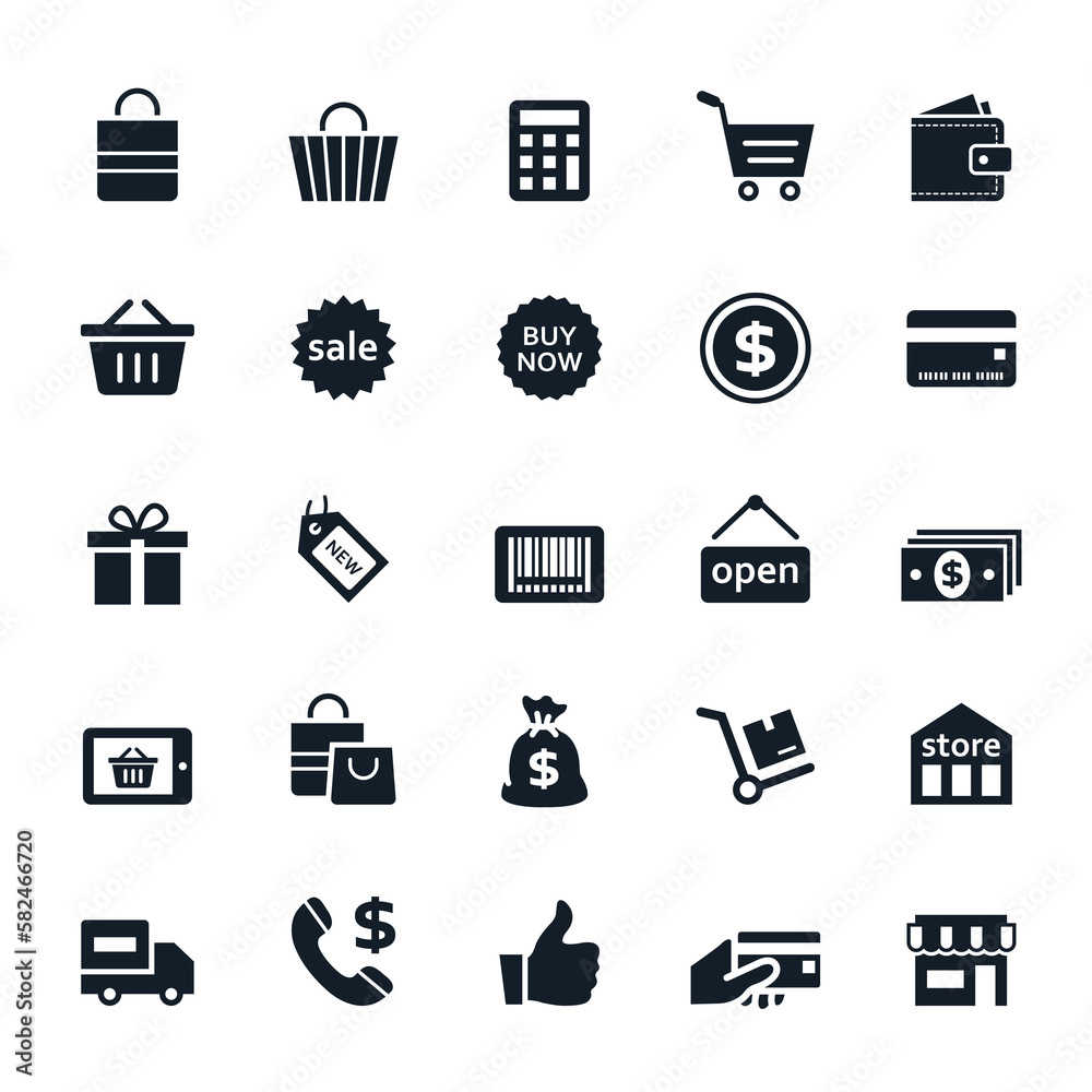Shopping and commerce icons Shopping and commerce icons