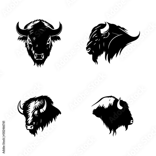 Make a bold statement with our buffalo head logo collection! Hand-drawn with intricate details, these illustrations are sure to add a touch of power and strength to your project © AGSTRONAUT