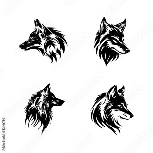 Howl at the moon with our angry wolf logo silhouette collection! Hand-drawn with love, these illustrations are sure to add a touch of wildness and strength to your project photo