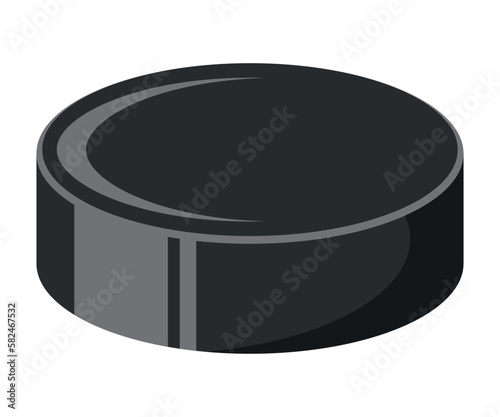 Hockey puck flat icon. Vector illustration. Eps