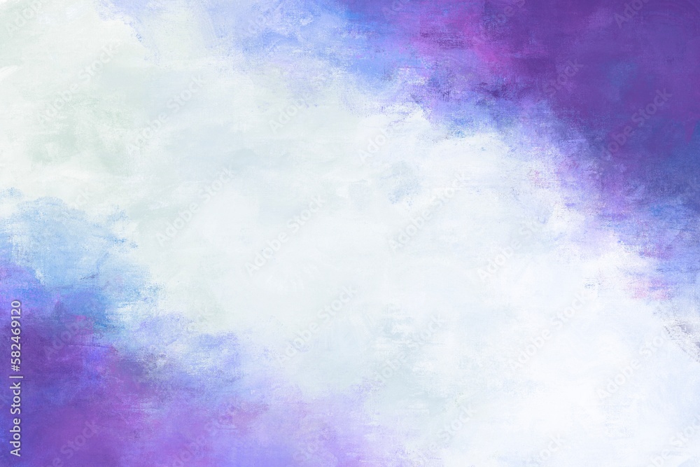 油絵の抽象背景テンプレート）中央にテキストスペースがある紫の斜めフレーム