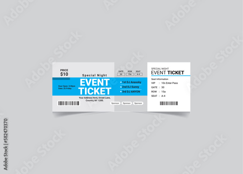 Event Ticket Vector Template