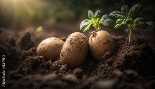 potatoes in soil