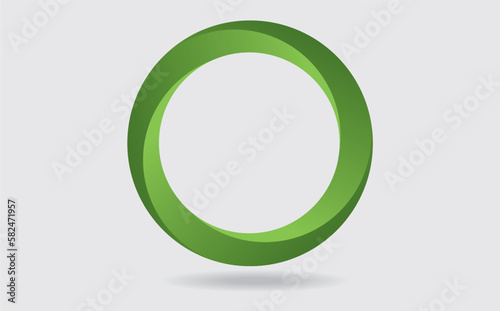 Vector illustration. Nice colorful threedimensional symbol with three parts.