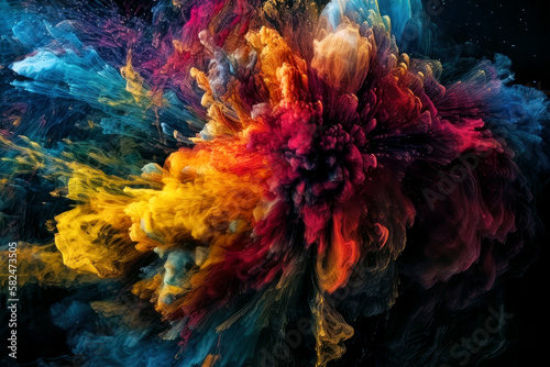 Color Eruption Background, Generative AI