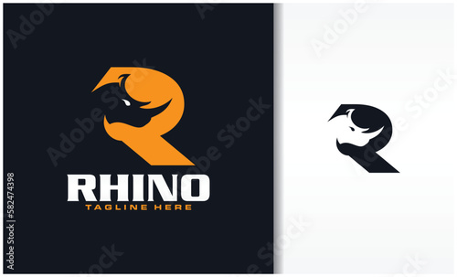 Letter R Rhino Logo