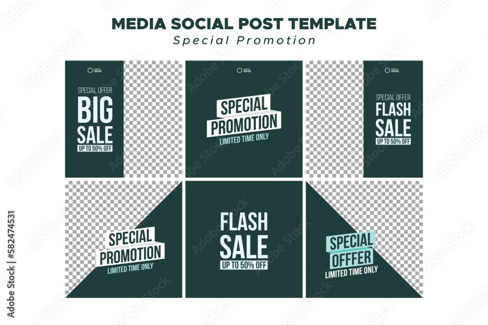 Fototapeta premium Promotion, social media post template.