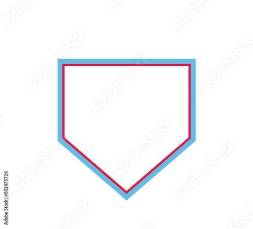 Baseball Home Plate Vector Icon. Crossed Bats. Vector Template Design. Silhouette. Playing. Home base. Sport.