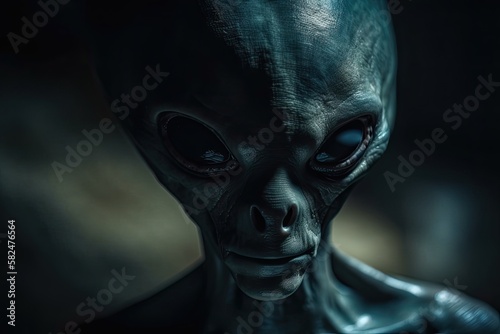 Close up of an alien portrait. Generative AI