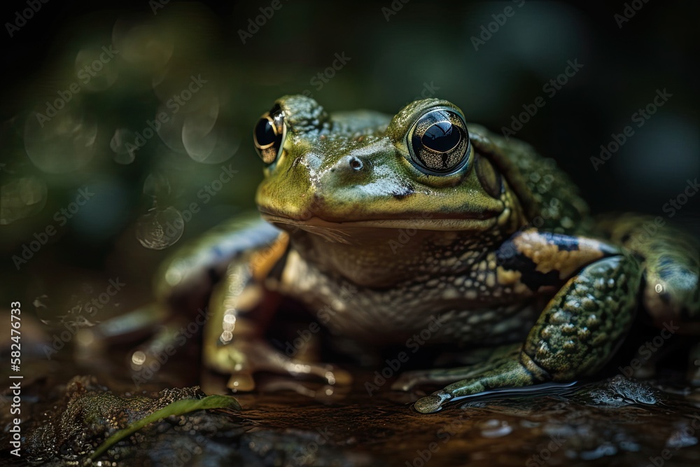 Frog close up portrait. Generative AI Frog close up portrait. Generative AI