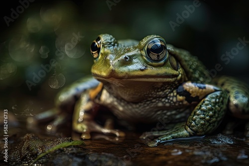 Frog close up portrait. Generative AI © Gabriel