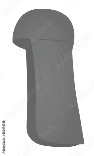 Grey head cover gear. vector