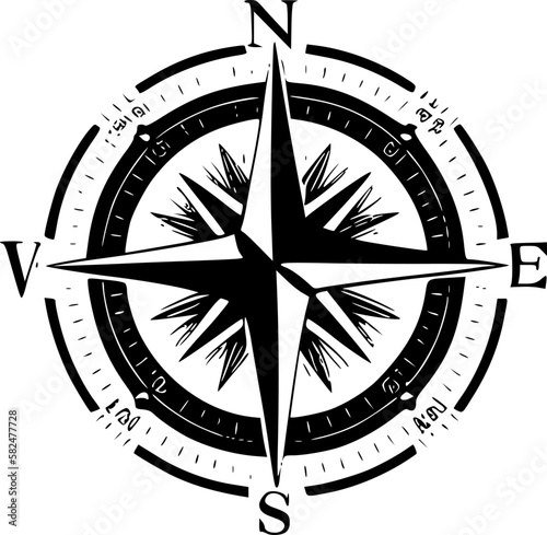 Compass - High Quality Vector Logo - Vector illustration ideal for T-shirt graphic