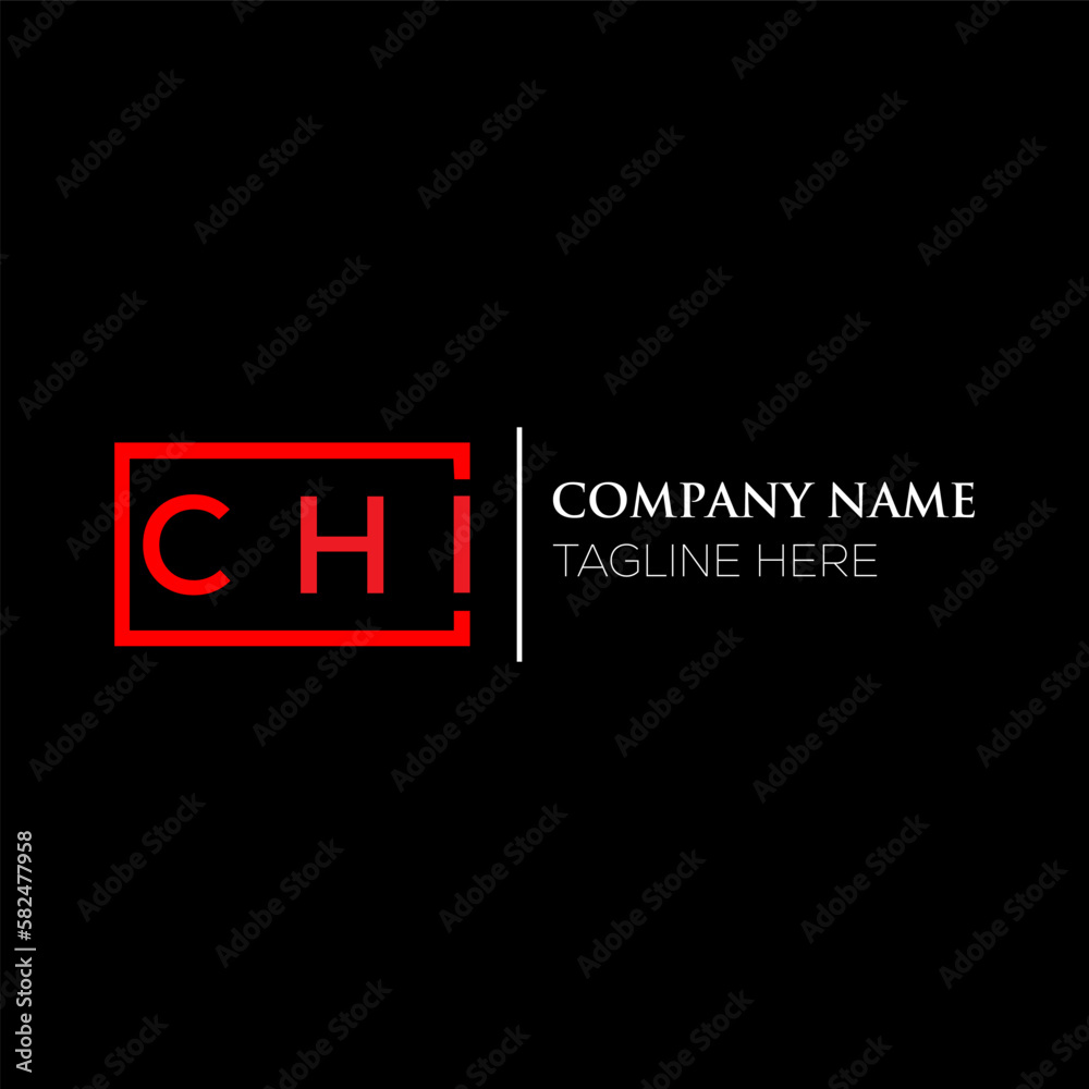CHI letter logo design on black background. CHI creative initials