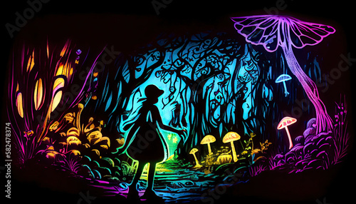witch in the woods, wonderland fantasy - by generative ai