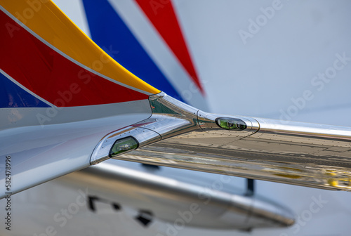 Close-up of the wingtip on a brand new Boeing 737