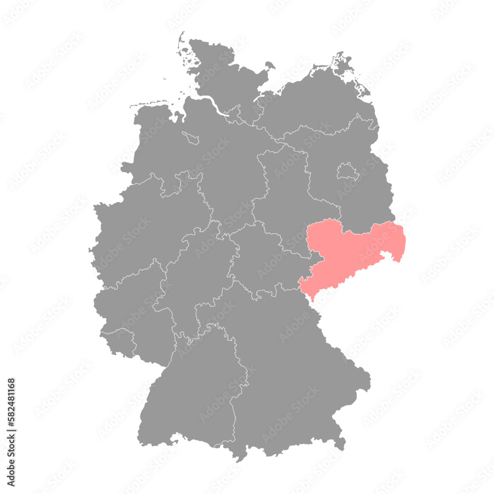 Saxony state map. Vector illustration.