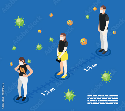 Queue Isometric Composition