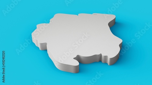 3D map of Suriname isolated on a blue background