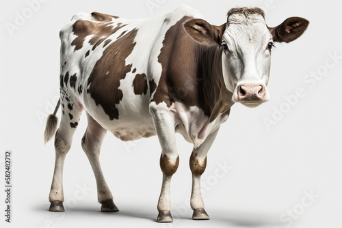 Dairy cow on white background, created with generative AI © MiraCle72