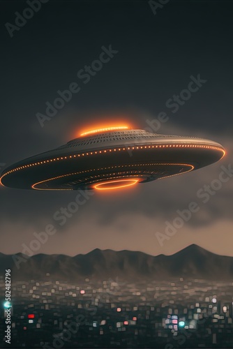 Ufo flying over the city