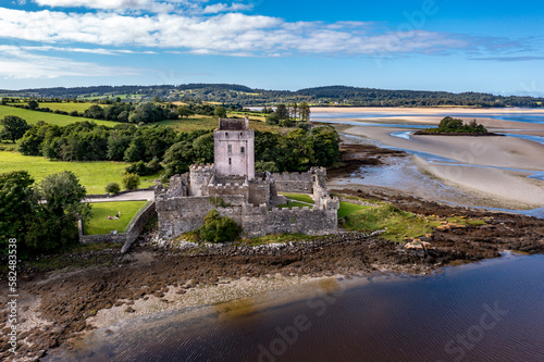 Aerial view of Castle Dow and Sheephaven Bay in Creeslough - County Donegal  Ireland