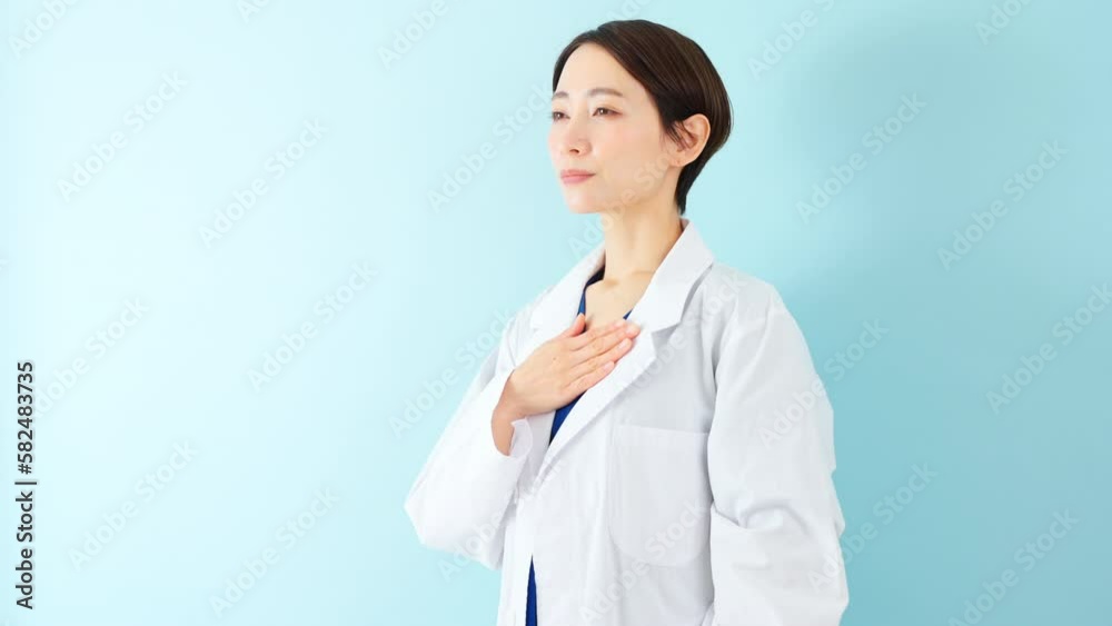 白衣を着ている若い女性 医療イメージ 白衣を着ている若い女性 医療イメージ