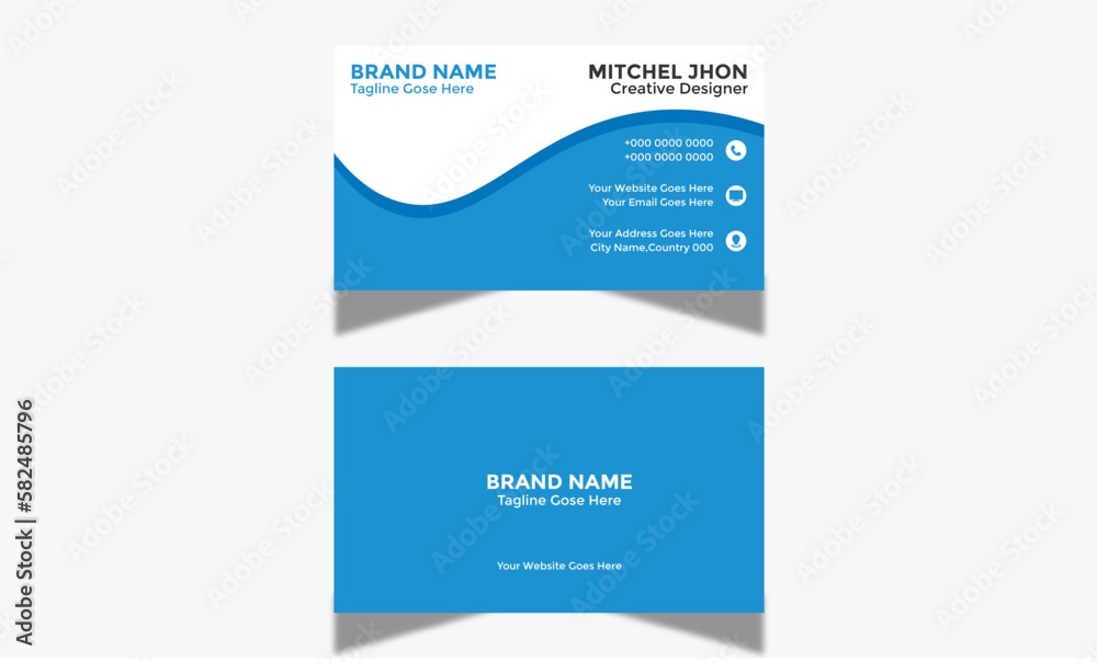 Modern Corporate and Creative Business Card Design Template Double-sided -Horizontal Name Card Simple and Clean Visiting Card Vector illustration Colorful Business Card Minimal Modern Corporate and Creative Business Card Design Template Double-sided -Horizontal Name Card Simple and Clean Visiting Card Vector illustration Colorful Business Card Minimal