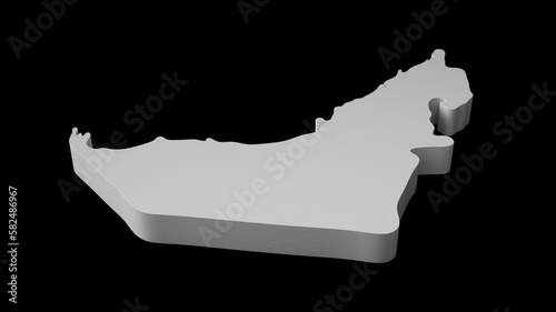 Canvas Print Dubai 3D map Geography Cartography and topology