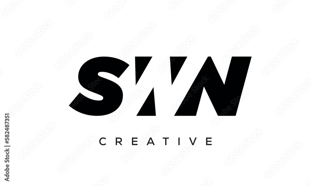 SWN letters negative space logo design. creative typography monogram vector SWN letters negative space logo design. creative typography monogram vector