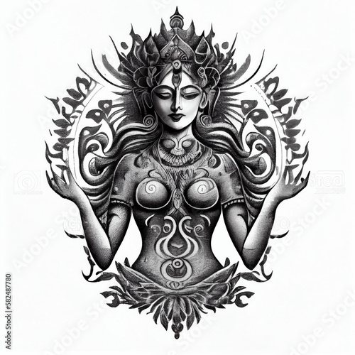 hindu god tattoo - By Generative AI