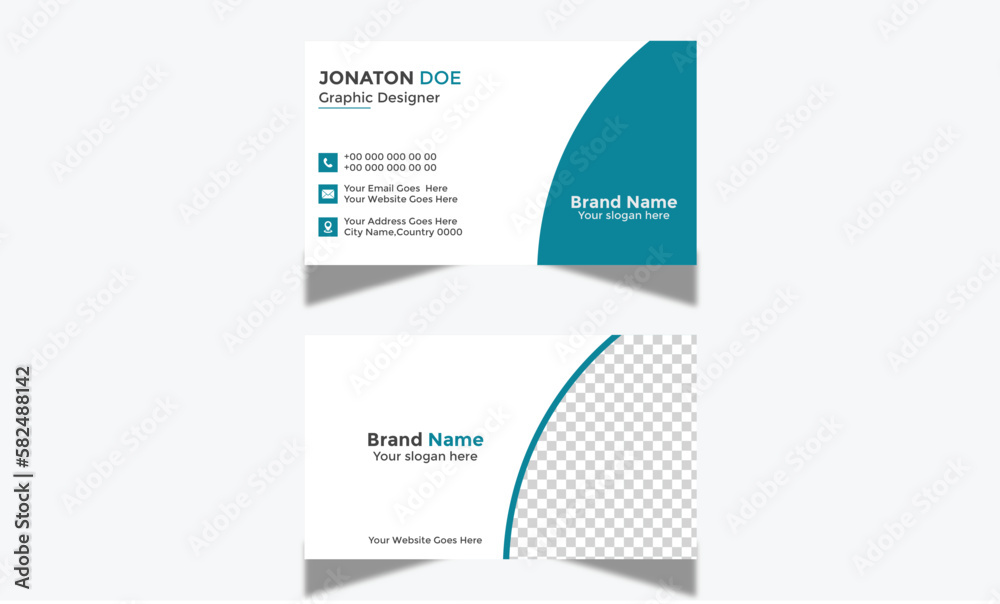 Modern Corporate and Creative Business Card Design Template Double-sided -Horizontal Name Card Simple and Clean Visiting Card Vector illustration Colorful Business Card Modern Corporate and Creative Business Card Design Template Double-sided -Horizontal Name Card Simple and Clean Visiting Card Vector illustration Colorful Business Card