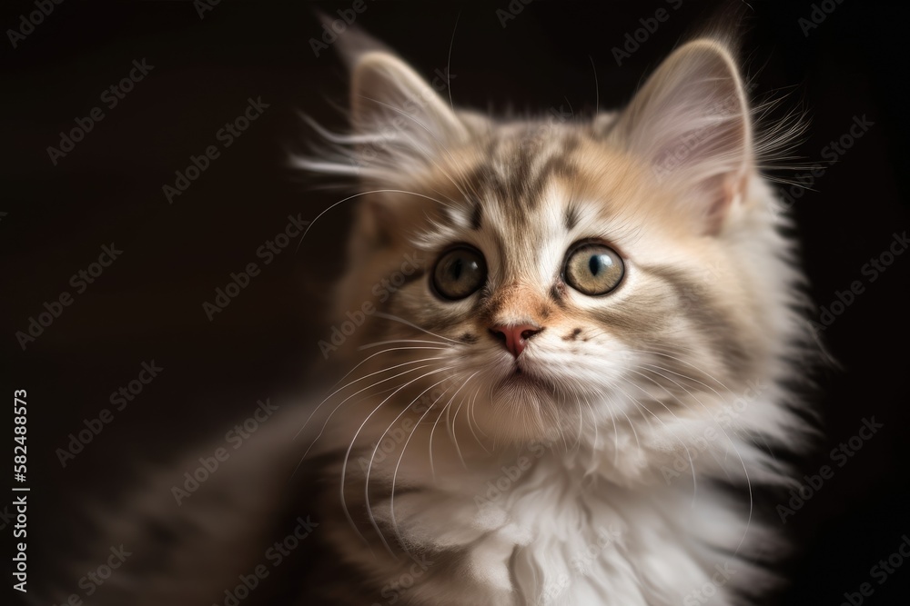 Siberian kitten, a pet of livestock, is adorable. breed of cat that is hypoallergenic. Generative AI