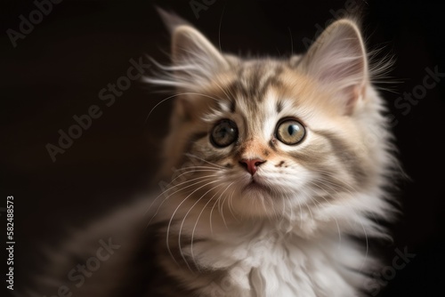 Siberian kitten, a pet of livestock, is adorable. breed of cat that is hypoallergenic. Generative AI