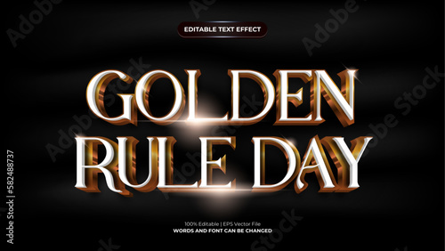 Golden rule day 3d editable text effect