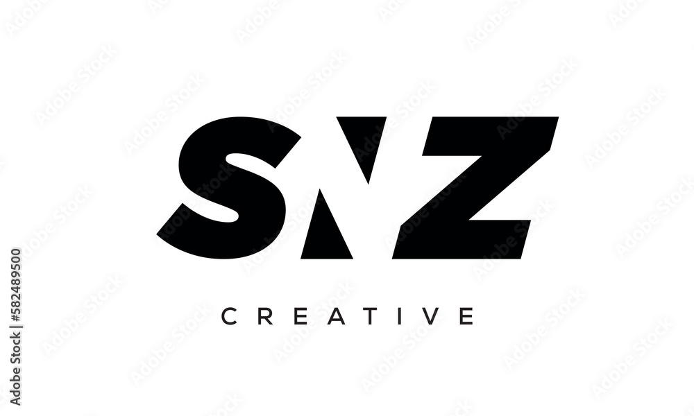 SNZ letters negative space logo design. creative typography monogram vector SNZ letters negative space logo design. creative typography monogram vector