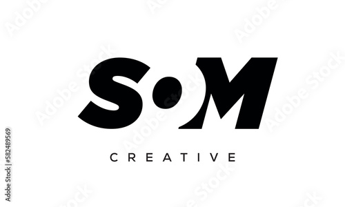 SOM letters negative space logo design. creative typography monogram vector	