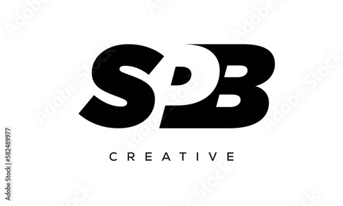 SPB letters negative space logo design. creative typography monogram vector	 photo