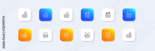 Skin protection icons. Flat, blue, orange, white, skin protection icons set. Vekor.