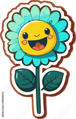 Bring Happiness to Your Day with These Cute Smiling Sunflower Stickers Perfect for Decorating Your Personal Items and Gift Wraps