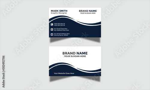 Modern Corporate and Creative Business Card Design Template Double-Sided Horizontal Name Card Simple and Clean Visiting Card Vector Illustration Colorful Gradient Business Card