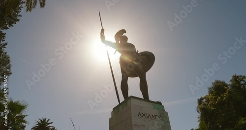 Achilles statue in gardens of Achilleion, palace of Elisabeth of Austria - Sisi on Corfu Island, Greece photo