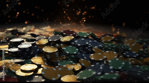 Casino chips background. AI